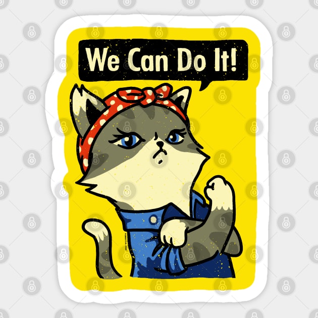 Purrrsist! We Can Do It! Sticker by vo_maria